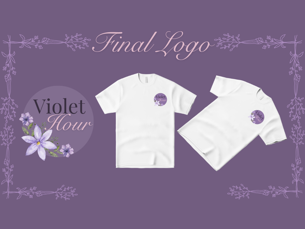 Graphic showing the Final design along with a mockup of it on a shirt