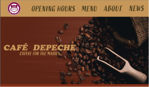 A hero image for a concept rebrand of Café Depche